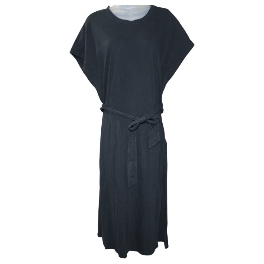 Universal Thread XL Black Belted Midi Maxi Dress Dolman Sleeve T Shirt Casual